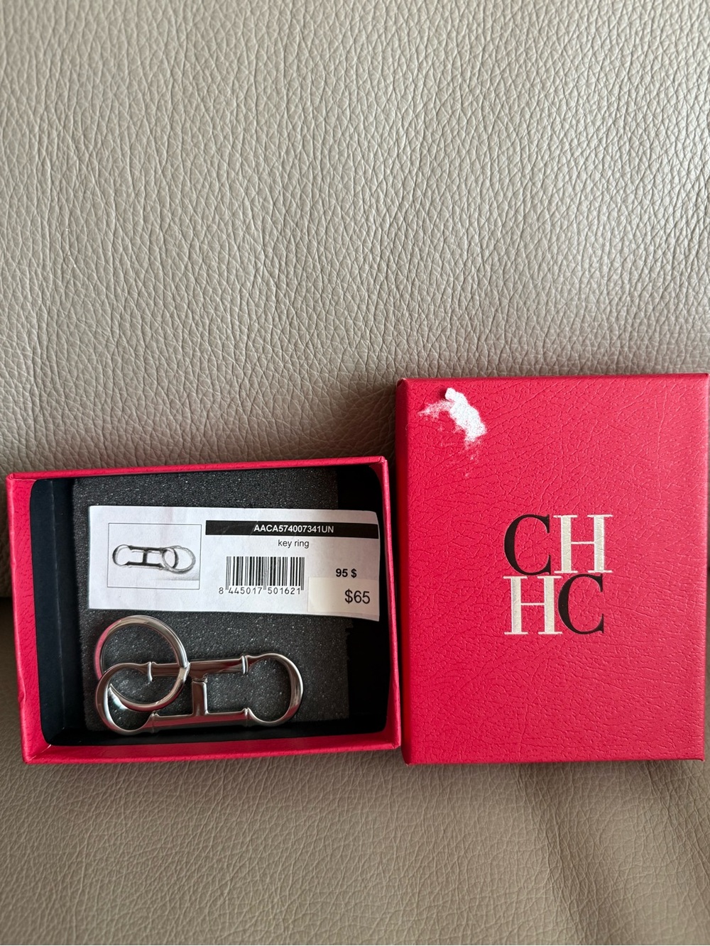 Carolina Herrera Men's Key Ring with Metal Hardware